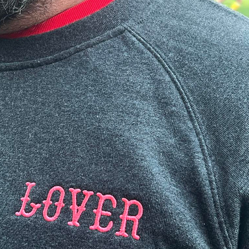 For the Lovers jumper (Asphalt Marle) (Embroidered)