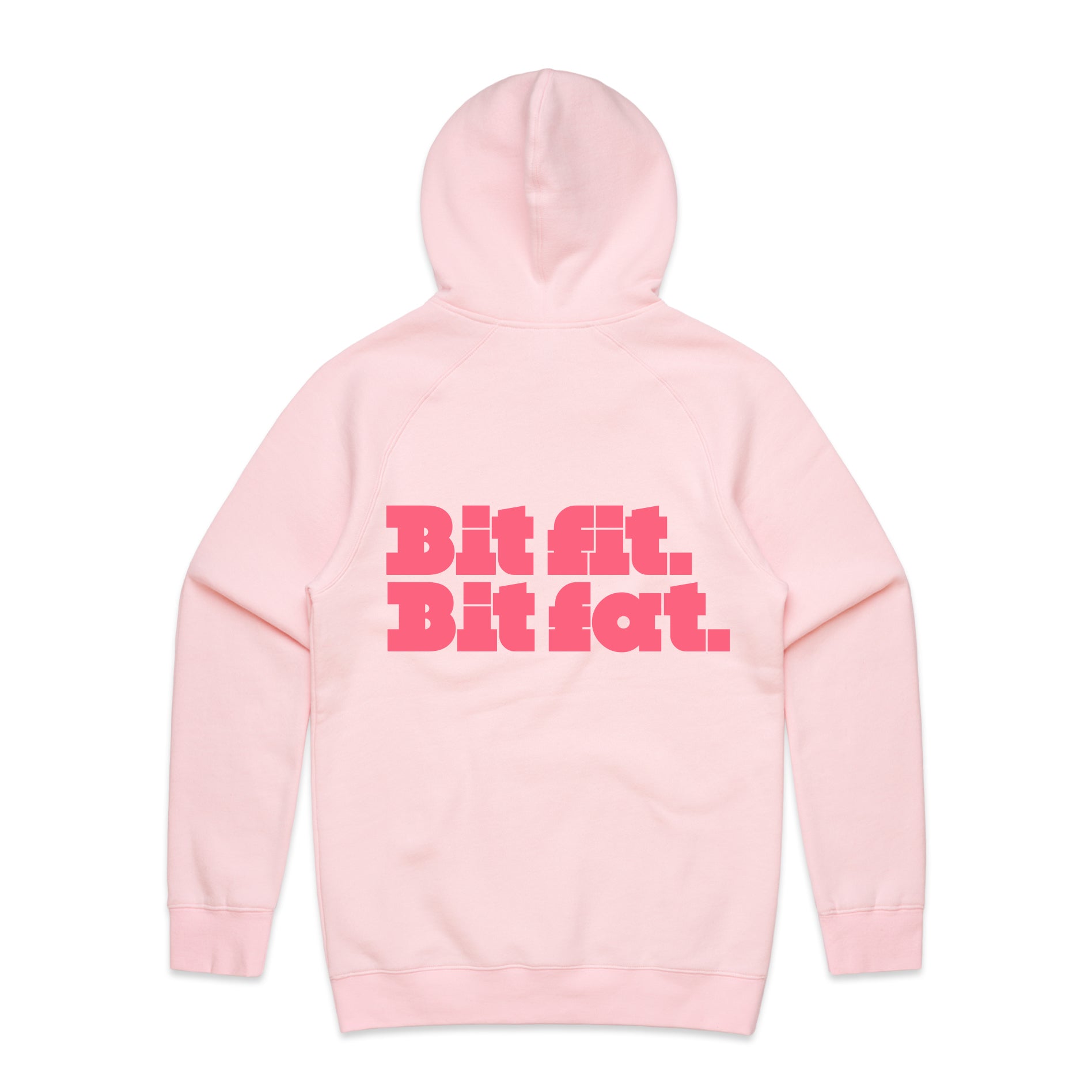 PINK Bit Fit Bit Fat Hoodie (Pink print)  by Sugar Plump Fairy