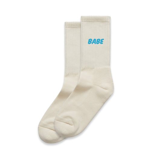 PRE-ORDER: Babe Socks (Blue embroidery)